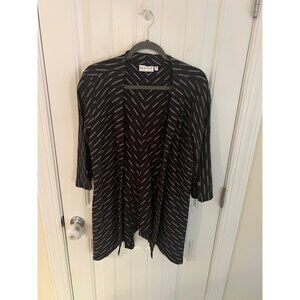 Habitat Black & Gray Striped Open Front Cardigan Jacket‎ Size S